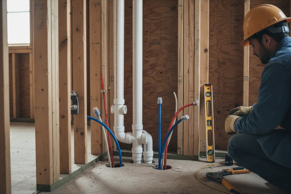 Drain and supply rough-in during Garbage Disposal Repair in Zebulon